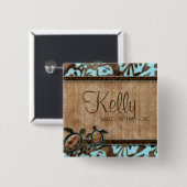 Strand Trouwnaam Tag Button Luau Schildpadden (Voorkant /achterkant)