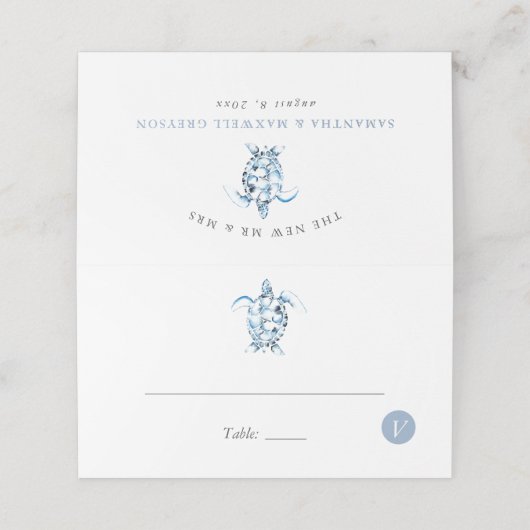 Strand Trouwplaats Kaarten Maaltijd Keuze Zee Schi Plaatskaartje (Buitenkant ongevouwen)