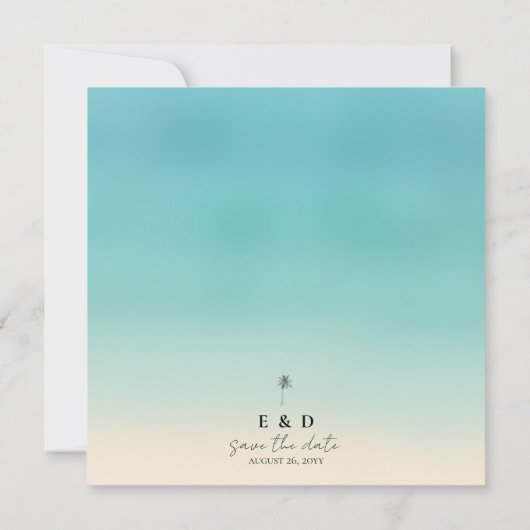 Strand Trouwplein 🏝️ Save The Date Kaart (Achterkant)