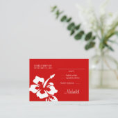 Strand Trouwreactie Kaarten Hibiscus Rood (Staand voorkant)