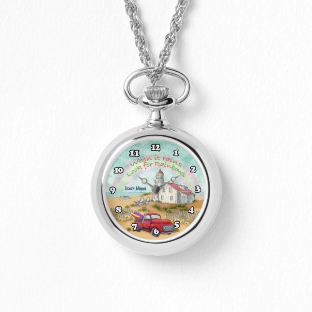 Strand Truck Vuurtoren Horloge (Voorkant)
