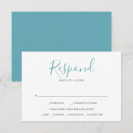 Strand Turquoise Blau Huwelijks RSVP Kaarten Kaartje
