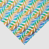 Strand turquoise en gele leuke veren patroon tissuepapier (Detail)