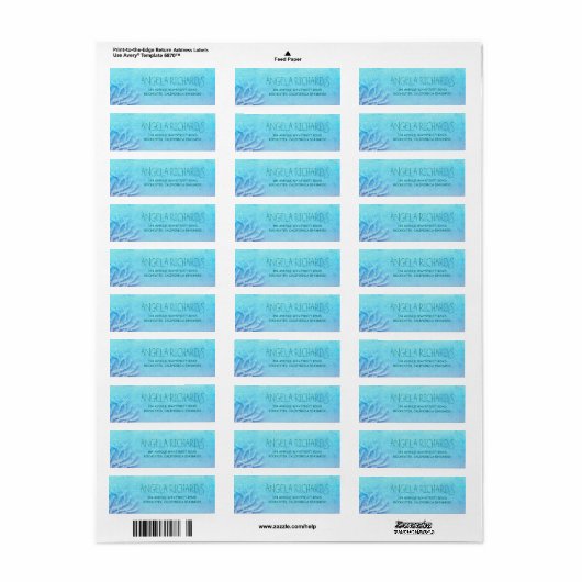 Strand Turquoise Ombre Bruiloft Etiket (Full Sheet)