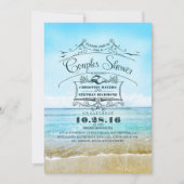 Strand Turquoise Ombre zee koppels Douche Kaart (Voorkant)