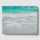 Strand Turquoise Tropische Oceaan Golven Bruiloft Gastenboek (Achterkant)