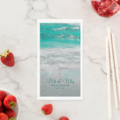 Strand Turquoise Tropische Oceaan Golven Bruiloft Servet (Insitu)