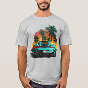 Strand Turquoise Turbo Sportwagen Teen Guy Race Au T-shirt