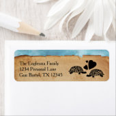 Strand Turtle Whimsical Adresetiketten Etiket (Insitu)