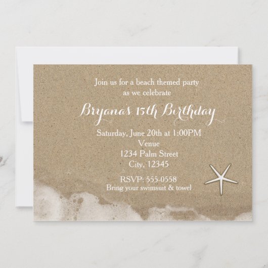 Strand U BENT UITGENODIGD Typografie Party uitnodi Kaart (Achterkant)