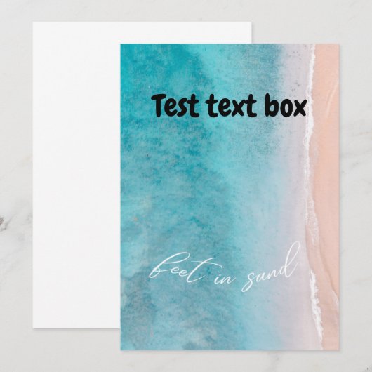 Strand uitnodigingstekst kaart (Voorkant / Achterkant)