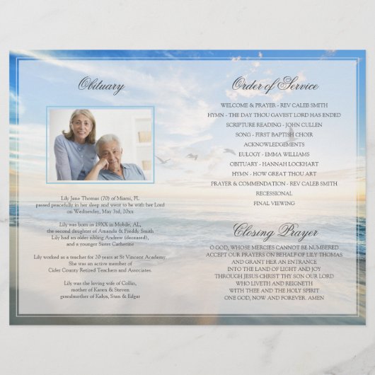 Strand Uitvaart Programma | In Liefdevolle Herinne Flyer (Achterkant)