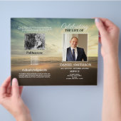 Strand uitvaartdienst programma viering van het le flyer (Hand)