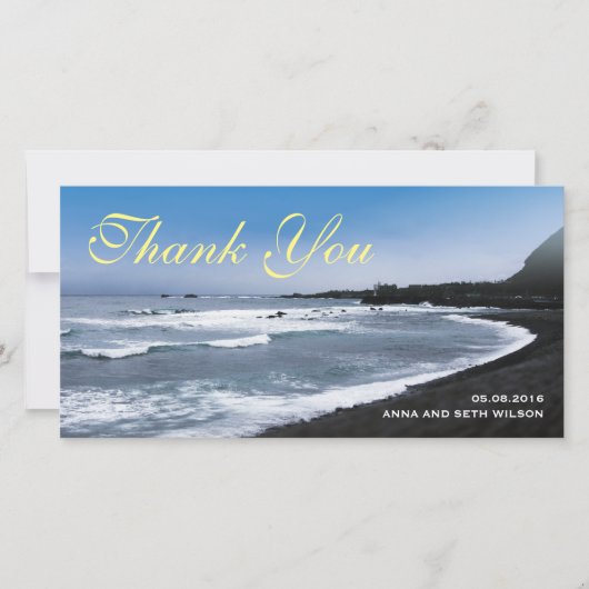 Strand Uitzicht Dank u fotokaart Bedankkaart (Voorkant)