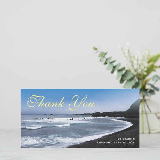 Strand Uitzicht Dank u fotokaart Bedankkaart (Staand voorkant)