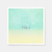 Strand Uitzicht Elegante Vintage Trouwservetten Servetten (Voorkant)