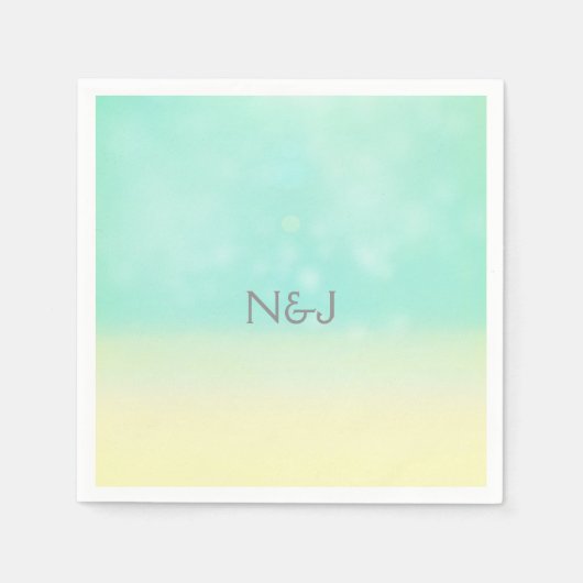 Strand Uitzicht Elegante Vintage Trouwservetten Servetten (Voorkant)