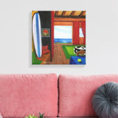 strand Uitzicht in Hawaï Canvas Afdruk (Insitu (Woonkamer))