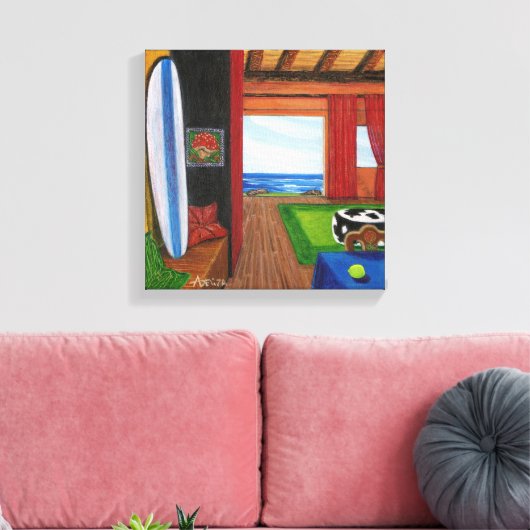 strand Uitzicht in Hawaï Canvas Afdruk (Insitu (Woonkamer))