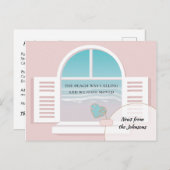 Strand Uitzicht van New Home Adreswijziging Aankondigingskaart (Voorkant / Achterkant)