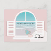 Strand Uitzicht van New Home Adreswijziging Aankondigingskaart (Voorkant)