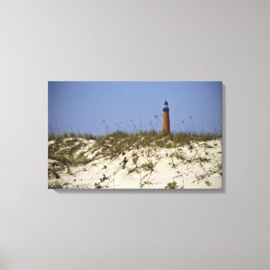 Strand Uitzicht van Ponce Inlet Vuurtoren Ingewikk Canvas Afdruk (Voorkant)