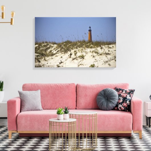 Strand Uitzicht van Ponce Inlet Vuurtoren Ingewikk Canvas Afdruk (Insitu (Woonkamer))