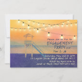 Strand Uitzicht Waterverf String Lights Kaart (Voorkant)