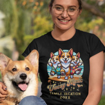Strand Vacay Mode Grappige Corgis Familie Vakantie