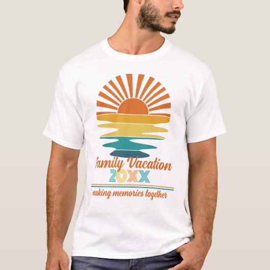 Strand Vakantie Familie Vrienden Custom Cool Sunse T-shirt (Voorkant)