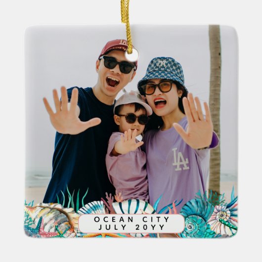 Strand Vakantie Herinneringen Familie Keepsake She Keramisch Ornament (Voorkant)