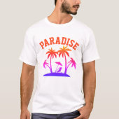 Strand Vakantie Kleding, Strand Palmbomen Paradijs T-shirt (Voorkant)