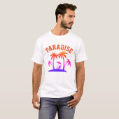 Strand Vakantie Kleding, Strand Palmbomen Paradijs T-shirt (Voorkant volledig)