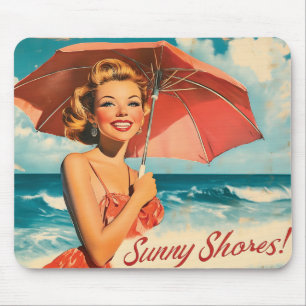 strand vakantie Poster: Blonde Pin-Up Muismat