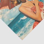  strand vakantie Poster: Blonde Pin-Up Tissuepapier (Detail)
