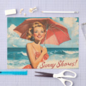  strand vakantie Poster: Blonde Pin-Up Tissuepapier (Craft)