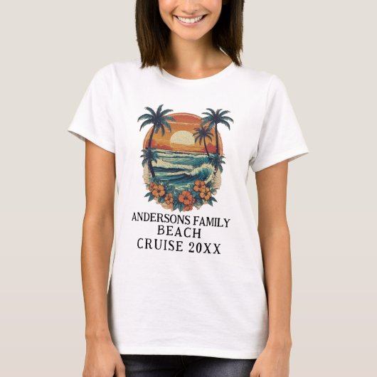 Strand Vakantie Tropische Palm Familie Reünie T-shirt (Voorkant)