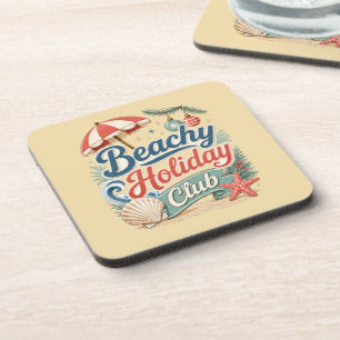 Strand Vakantieclub Retro Kust Kerstmis Bier Onderzetter