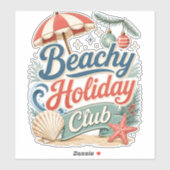 Strand Vakantieclub Retro Kust Kerstmis Sticker (Vel)