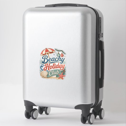 Strand Vakantieclub Retro Kust Kerstmis Sticker (Koffer)