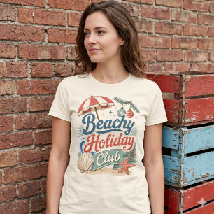 Strand Vakantieclub Retro Kust Kerstmis T-shirt