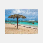 strand van Anse des Rochers Fleece Deken (Voorkant (Horizontaal))