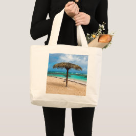 strand van Anse des Rochers Grote Tote Bag