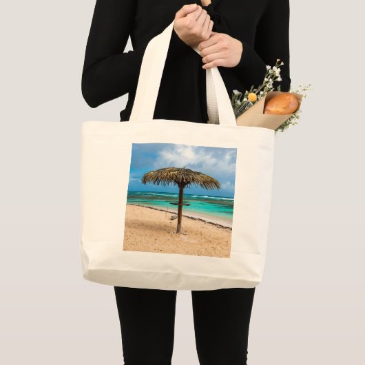 strand van Anse des Rochers Grote Tote Bag (Voorkant (product))