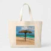 strand van Anse des Rochers Grote Tote Bag (Voorkant)