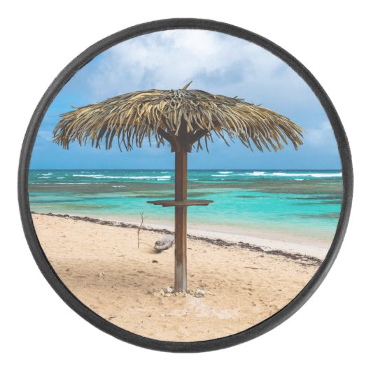 strand van Anse des Rochers Hockey Puck (Voorkant)