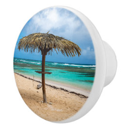 strand van Anse des Rochers Keramische Knop