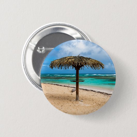 strand van Anse des Rochers Ronde Button 5,7 Cm (Voorkant /achterkant)