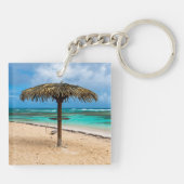 strand van Anse des Rochers Sleutelhanger (Achterkant)