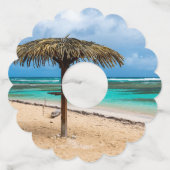 strand van Anse des Rochers Wijnglaslabel (Achterkant)